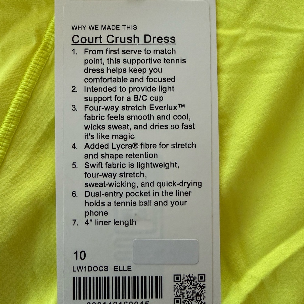Lululemon Athletica Bright Yellow Mini Dress - Picture 6 of 9